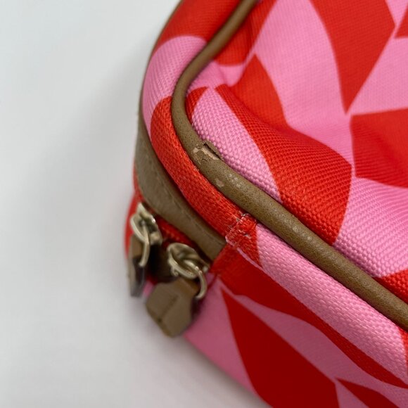 Stella & Dot Travel Bag FLAWS Chevron Stripes Jewelry Makeup Toiletries Pink - Picture 15 of 16